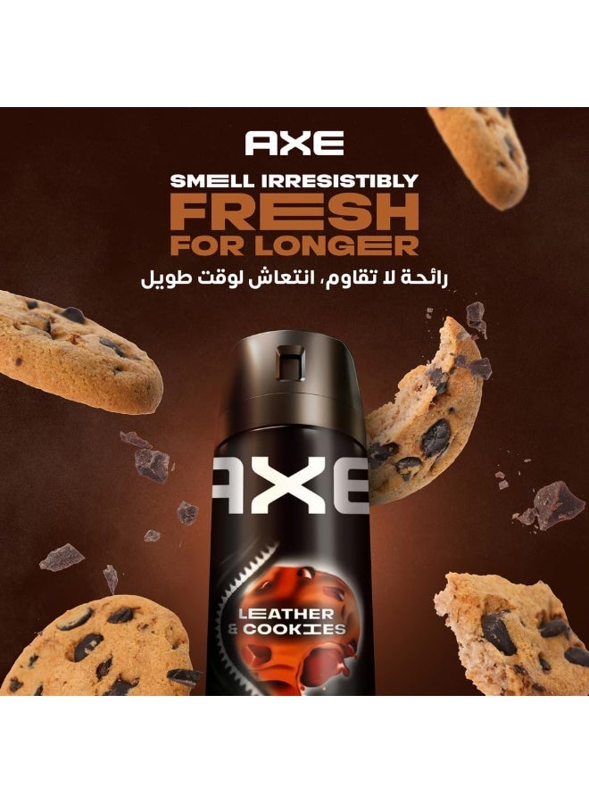 Axe مزيل عرق للرجال برائحة الجلد والبسكويت، 150 مل عبوة من 3 - Image 3